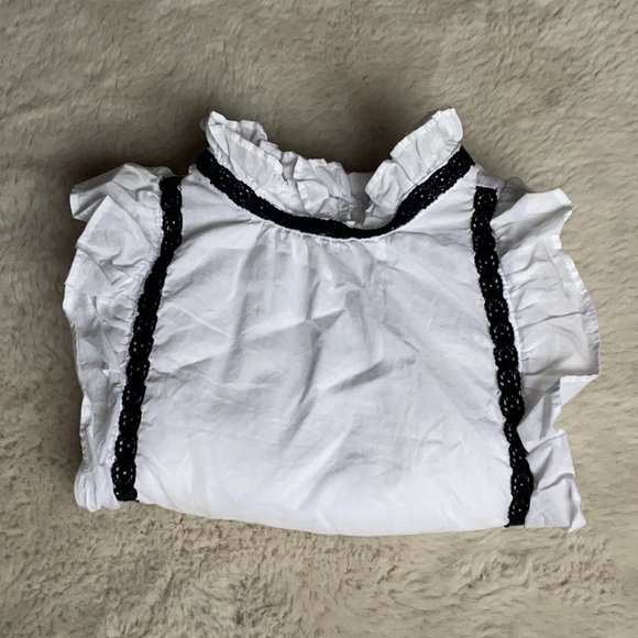 Janie And Jack | White Ruffle High Neck Sleeveless Blouse | 6 - Picture 10 of 11